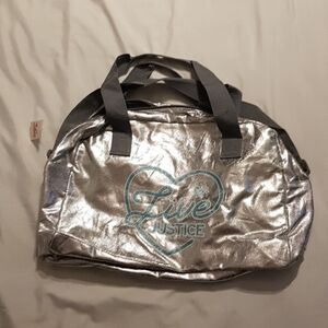 Justice silver duffle bag, New
